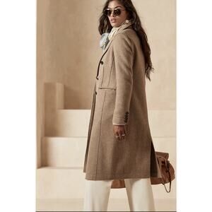 Banana Republic Unlined Melton Car Coat Size Medium Taupe